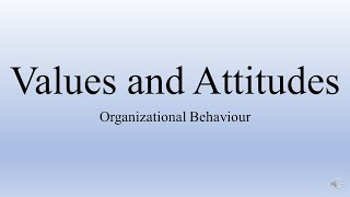 Values and Attitudes  Organizational Theory and Behaviour [upl. by Nylad]