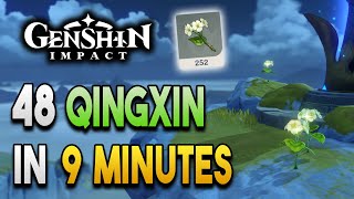 Qingxin Locations  Fast and Efficient  Xiao Ascension Materials 【Genshin Impact】 [upl. by Negaem]