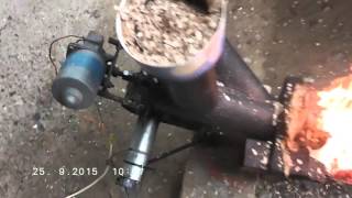 Woodchipppellets homemade burner [upl. by Elatsyrc]