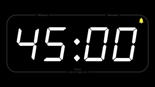 45 MINUTE  TIMER amp ALARM  Full HD  COUNTDOWN [upl. by Yornoc]