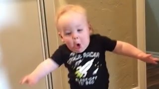 Watch a Baby Get Terrified Over His Grandpas Screaming Roar [upl. by Wilburn]