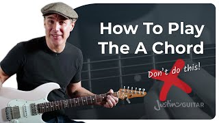 How to Play the A Chord  Guitar for Beginners [upl. by Yddur]