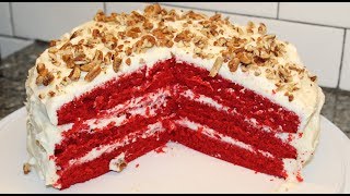 Making Southern Red Velvet Cake  Recipe [upl. by Nosloc]