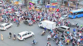 Rush Hour Traffic with motorcycle in Ho Chi Minh city  Vietnam [upl. by Anavoig]