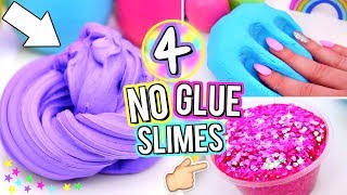 4 Easy DIY Slimes WITHOUT GLUE How To Make The BEST SLIME WITH NO GLUE [upl. by Ettari]