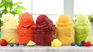 5 EASY Fruit Sorbets  Dairy Free Summer Desserts [upl. by Gael]