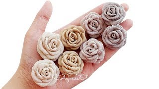 Mini Fabric Flowers  Fabric Rose Flower Tutorial [upl. by Erlond]