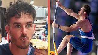 French Pole Vaulter JOKES About His Package Going Viral [upl. by Ameh85]