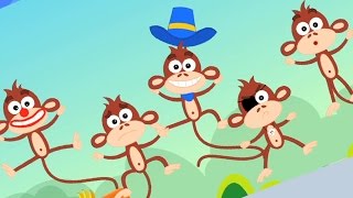 Five Little Monkey Jumping On The Bed  Nursery Rhymes  Kids Songs [upl. by Wunder536]