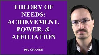 What is the Theory of Needs Achievement Power Affiliation [upl. by Keenan]