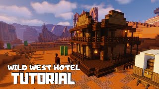 Minecraft How to Build a Wild West Hotel Tutorial [upl. by Yelrebmyk79]