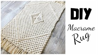 DIY Macrame Rug Tutorial [upl. by Anilecram557]