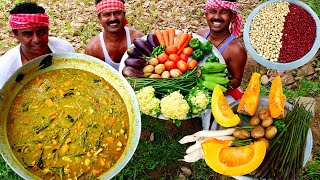 Famous Bengali Sobzi Recipe  Special Mixed Vegetables and Rice  Village Cooking  villfood Kitchen [upl. by Assilem]