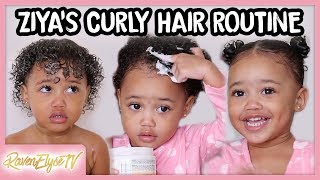 Ziyas HAIR ROUTINE  Toddler Curly Hair Tutorial [upl. by Bakki]