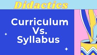 Lecture 05 Curriculum Vs Syllabus [upl. by Radmen259]