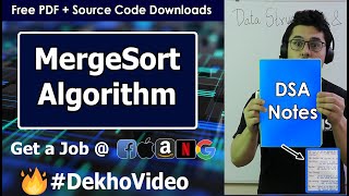 MergeSort Sorting Algorithm in Hindi [upl. by Nnaegroeg597]