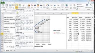 capital market line and sharpe ratio in excel [upl. by Brinson]