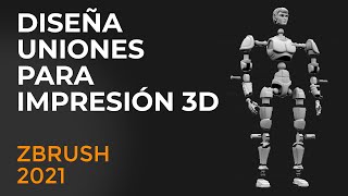 Uniones y Ensamblajes para Impresión 3d  Zbrush 2021 en 5 min 80 [upl. by Deeas]