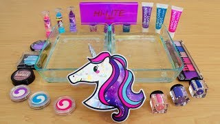 Unicorn  Mixing Makeup Eyeshadow Into Slime Special Series 144 Satisfying Slime Video [upl. by Curt874]