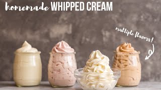 How to make Whipped Cream 3 FLAVORS  The Recipe Rebel [upl. by Amian457]