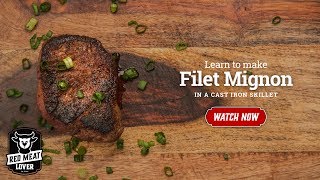 Filet Mignon Steak in Cast Iron Skillet  EASY STEAK RECIPE [upl. by Ardnu]