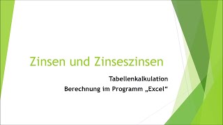 Mathe Zinsen in Excel berechnen einfach und kurz erklärt [upl. by Telrahc]