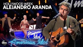 Alejandro Aranda sing quotSorryquot in The Hollywood Week on American Idol 2019 [upl. by Anoet]