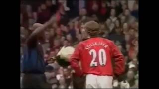 Ole Gunnar Solskjaer red card [upl. by Eniluqcaj573]