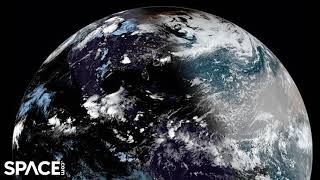 Moons shadow seen from space during solar eclipse [upl. by Avelin708]