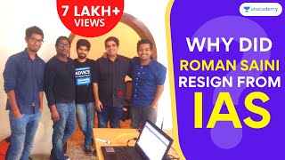 Unacademy Why did Roman Saini resign from IAS  Roman Saini speaks about Resignation [upl. by Piegari236]