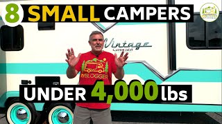 8 Small Camper Trailers with Bathrooms  All Under 4000 lbs [upl. by Rebah943]