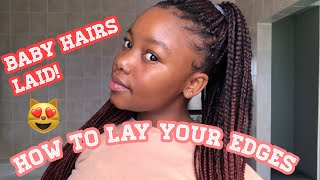 How to lay your edges w braids [upl. by Ttenrag]