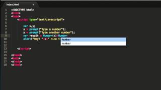 Javascript Tutorial  Using the prompt and Number functions [upl. by Resor]