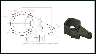 BricsCAD Tutorial Making a mechanical part in 2D and 3D [upl. by Okorih644]