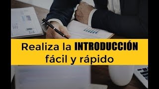 CÓMO HACER LA INTRODUCCIÓN DE UN TRABAJO DE INVESTIGACIÓN [upl. by Elaine]