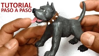 Como hacer un perro pitbull de plastilina  how to make a pitbull dog with clay [upl. by Alaham]