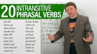 Learn 20 intransitive PHRASAL VERBS in English [upl. by Amato]