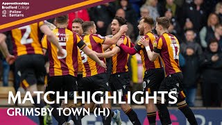 MATCH HIGHLIGHTS Bradford City v Grimsby Town [upl. by Repsihw353]