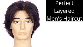 Perfect Layered Mens Haircut Tutorial  TheSalonGuy [upl. by Woothen]