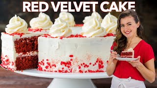 RED VELVET CAKE RECIPE with Cream Cheese Frosting [upl. by Edasalof]