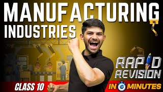 Manufacturing Industries  10 Minutes Rapid Revision  Class 10 SST [upl. by Benjie]