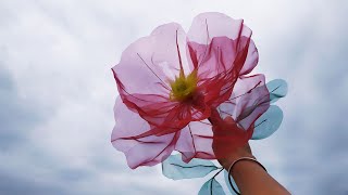 DIY Fabric Flowers  How To Make Big Fabric Flowers  Qq Handmade [upl. by Karlan322]