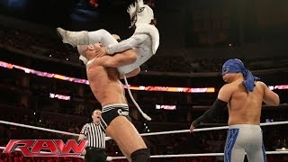 Los Matadores amp Torito vs Kidd Cesaro amp Natalya – Interspecies Match Raw March 23 2015 [upl. by Jannelle]