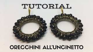 TUTORIAL ORECCHINI ALL’UNCINETTO CON PERLINE [upl. by Jyoti540]