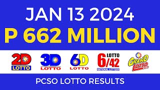 Lotto Result January 13 2024 9pm PCSO [upl. by Abramo305]