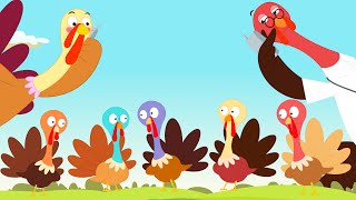 Five Little Turkeys  Thanks Giving Song [upl. by Huff]