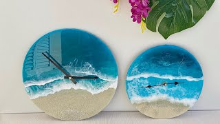 Ocean Clock from Resin Step by Step Resin Art Tutorial [upl. by Holmann]