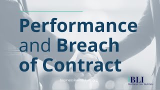 Performance and Breach of Contract Material Breach Immaterial Breach Anticipatory Breach [upl. by Statis]