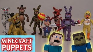 Five Nights at Freddys FnaF Collectable FUNKO Vinyl Figures set 1 amp 2 unboxing Review Puppet Steve [upl. by Atter]