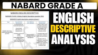 NABARD English Descriptive Analysis 2024 [upl. by Kenay]